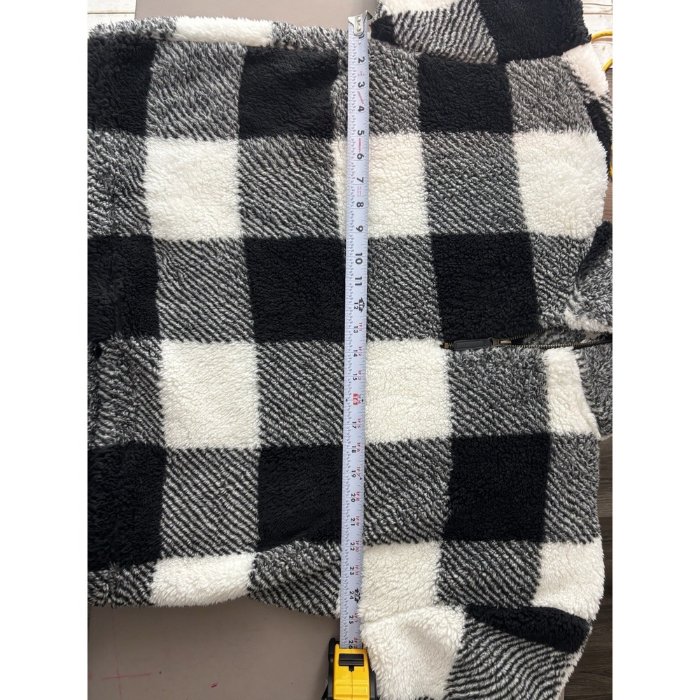 Women's Sweater Canyon Creek Black And White‎ Plaid Size XL Zip - Picture 8 of 10